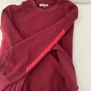 YEEZY Calabasas sweatshirt NEW size Med burgundy
